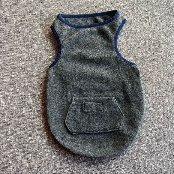 LAND’S END Fleece Dog Sweatshirt - Grey/Blue - Picture 2 of 4